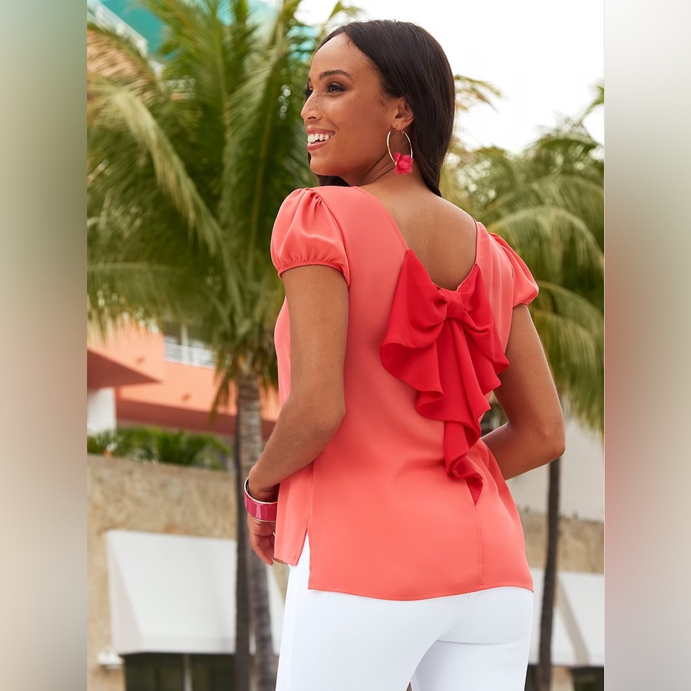 New York and company Blouse with bow tie back